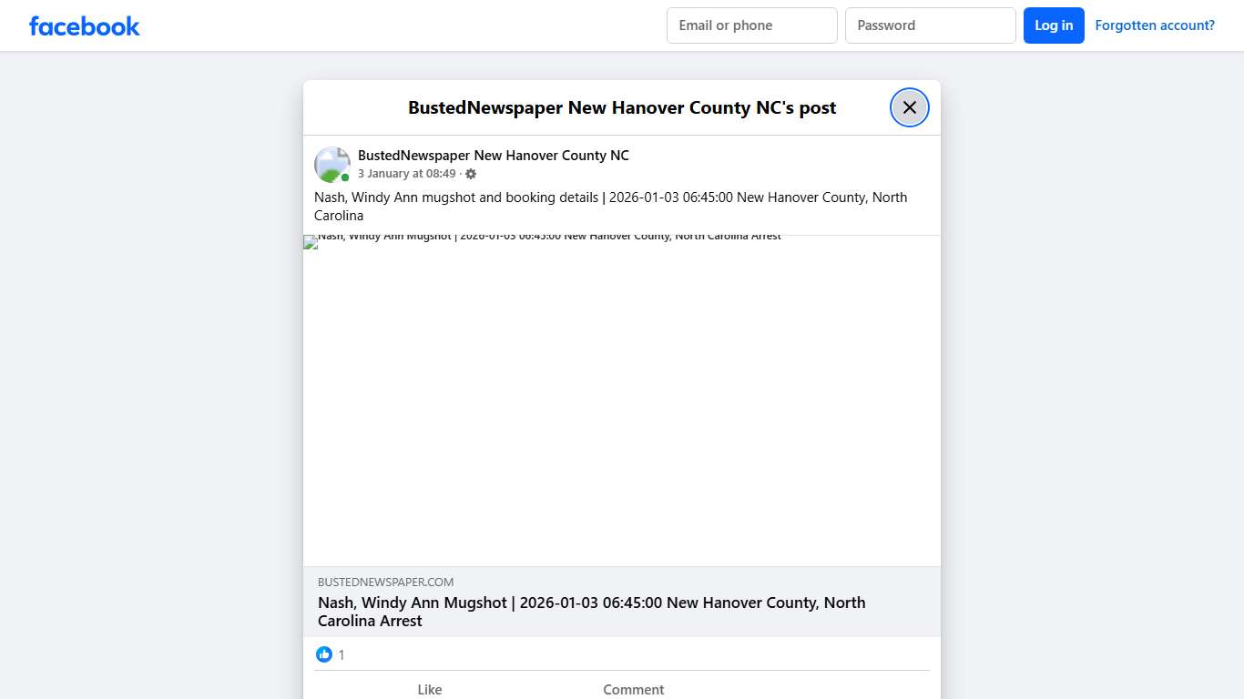 Nash, Windy Ann... - BustedNewspaper New Hanover County NC Facebook